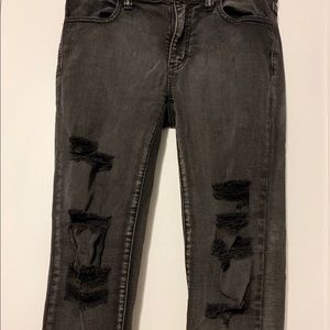 Dark Distressed Denim Jeans